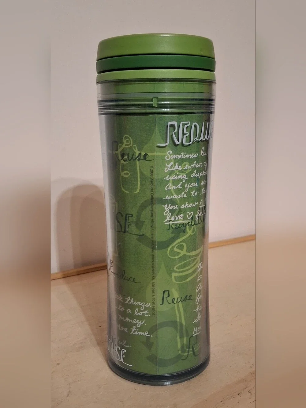 2008 Starbucks tumbler, green 